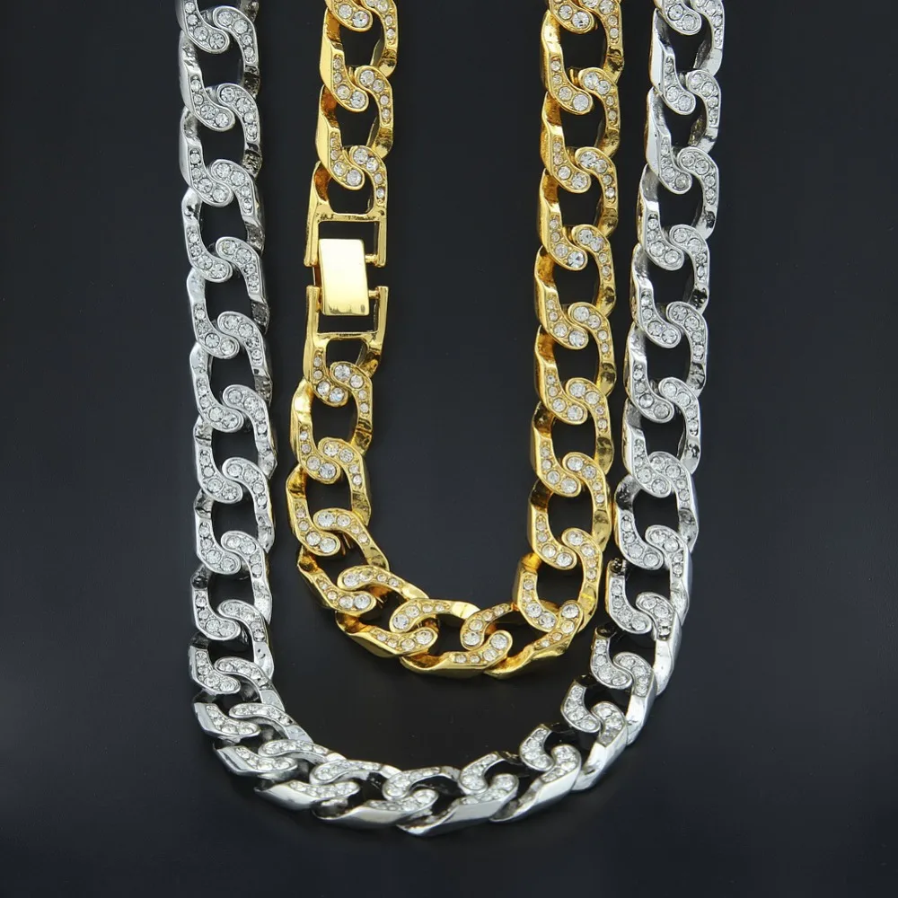 30" Hip Hop Full AAA Rhinestones Paved Bling Ice Out Cuban Miami Link Chain Necklaces for Men Rapper Jewelry Gold Color
30" Hip Hop Full AAA Rhinestones Paved Bling Ice Out Cuban Miami Link Chain Necklaces for Men Rapper Jewelry Gold Color