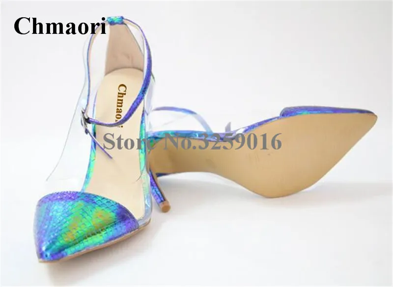 Hot Selling Women Fashion Pointed Toe Peacock Blue Transparent Pumps Ankle Strap PVC High Heels Formal Dress Shoes
Hot Selling Women Fashion Pointed Toe Peacock Blue Transparent Pumps Ankle Strap PVC High Heels Formal Dress Shoes