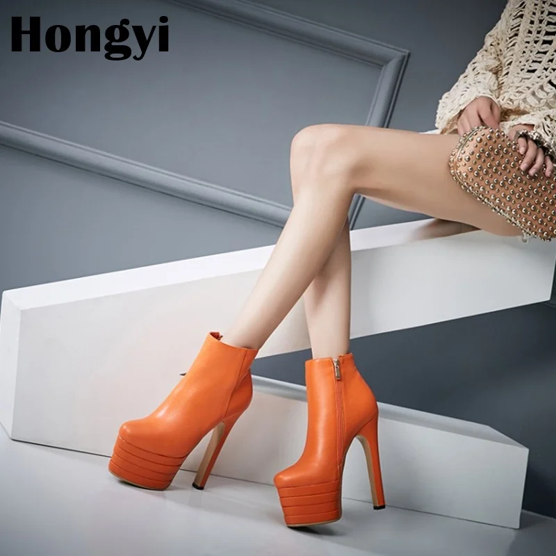 Fashion Thick Platform 15cm High Heel Women Winter Boots Side Zipper Bota
Fashion Thick Platform 15cm High Heel Women Winter Boots Side Zipper Bota