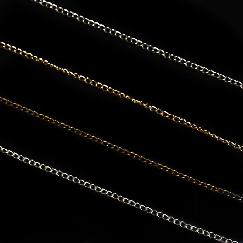 Jewelry Diy Link Chain 5 Meters 1mm 5 Colors Finsh Metal Curb Chain DIY Necklace Jewelry Findings in Bulk Connector Fashion
Jewelry Diy Link Chain 5 Meters 1mm 5 Colors Finsh Metal Curb Chain DIY Necklace Jewelry Findings in Bulk Connector Fashion