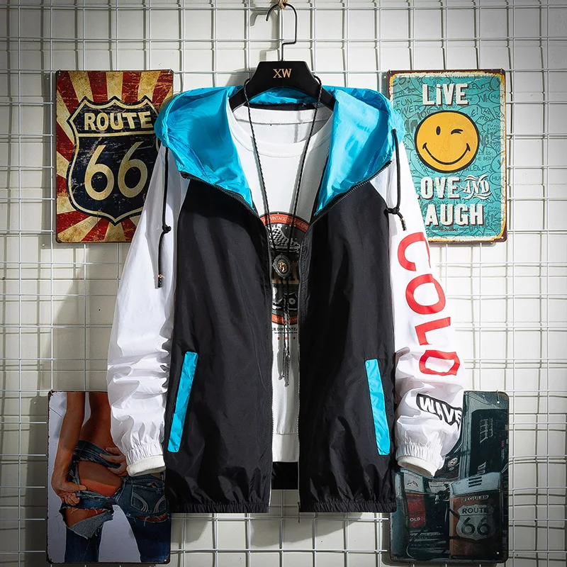2019 jacket men's clothing hoodie soft waterproof windproof coat Zipper jacket Patchwork letter Tops Outwear
2019 jacket men's clothing hoodie soft waterproof windproof coat Zipper jacket Patchwork letter Tops Outwear