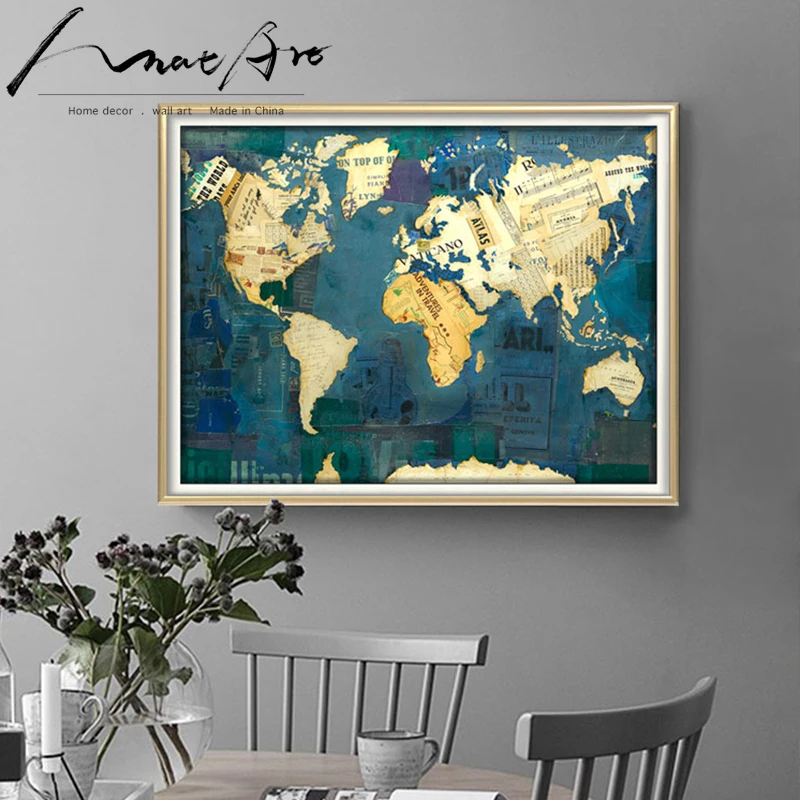 World map painting Wall picture poster print Canvas art Green Golden American style home decor office living room bar decoration
World map painting Wall picture poster print Canvas art Green Golden American style home decor office living room bar decoration