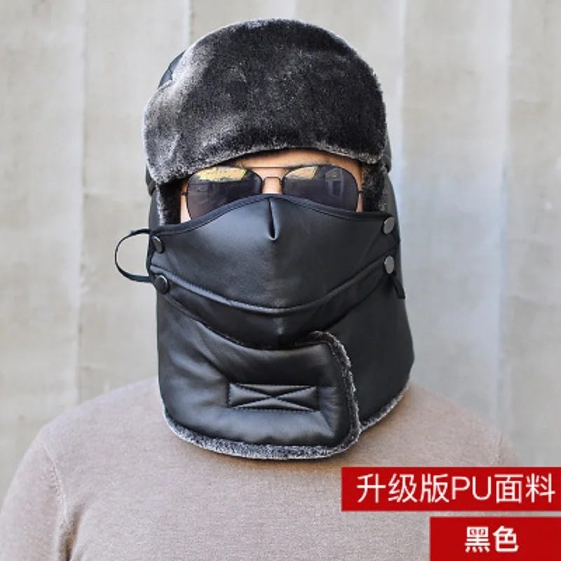 Men's Winter Plus Velvet Thickening Lei Feng Hat Northeast Cotton Outdoor Cycling Windproof Warm | Аксессуары для одежды