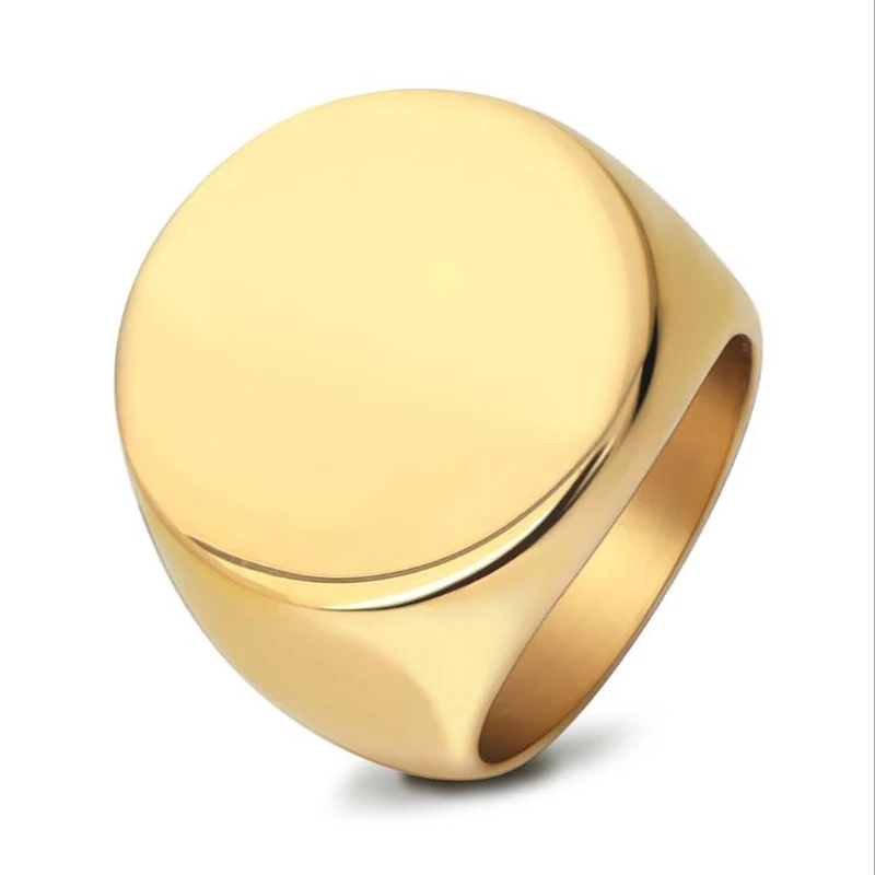 Модное кольцо на заказ Vierkante Grote Breedte Zegel Ringen 24 K титановое стальное мужское с
