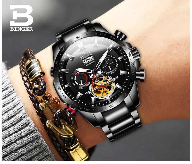 Switzerland Automatic Watch Men BINGER Mechanical Men Watches Fashion Brand Relogio Masculino Waterproof Stainless Steel 2019
Switzerland Automatic Watch Men BINGER Mechanical Men Watches Fashion Brand Relogio Masculino Waterproof Stainless Steel 2019