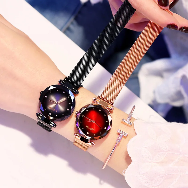 2020 relogio feminino Women Wrist Watch Aurora Ladies Magnet Starry Sky Watches Female Rose Gold Diamond Watch Gift reloj mujer
2020 relogio feminino Women Wrist Watch Aurora Ladies Magnet Starry Sky Watches Female Rose Gold Diamond Watch Gift reloj mujer