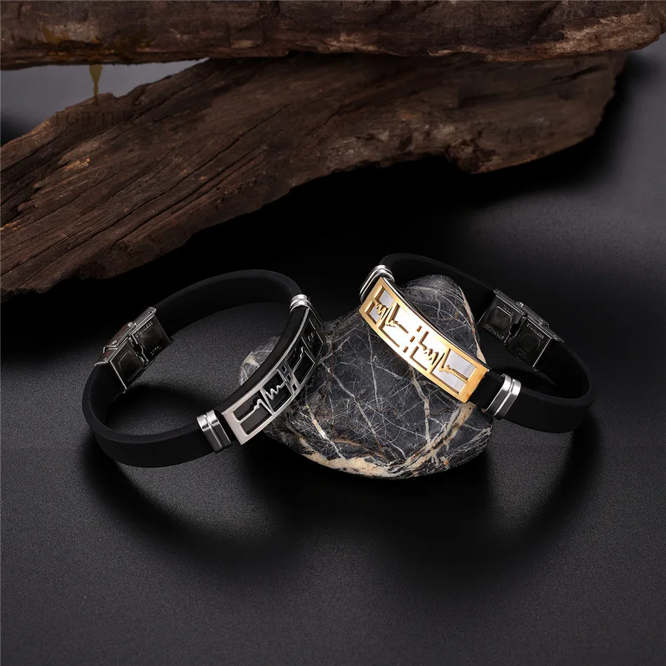 Romantic Lovers' Jewelry Rose Gold Color ECG Heartbeat Love Bracelets for Lovers Couple Wedding Bridegroom Bridal Bracelet
Romantic Lovers' Jewelry Rose Gold Color ECG Heartbeat Love Bracelets for Lovers Couple Wedding Bridegroom Bridal Bracelet