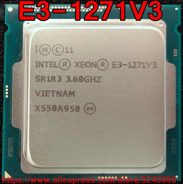 Оригинальный процессор Intel CPU Xeon E3 1271V3 3 60 ГГц 8 Мб 80 Вт четырехъядерный LGA1150