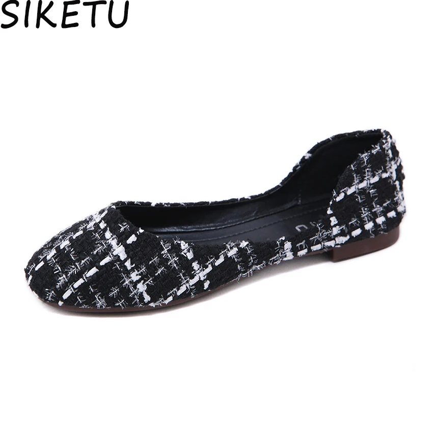 SIKETU Women Round Toe Ballet Flats Wool Blend Slip On Oxfords Casual Flats Comfort Soft Flat Heels Lattice Gingham Boat Shoes
SIKETU Women Round Toe Ballet Flats Wool Blend Slip On Oxfords Casual Flats Comfort Soft Flat Heels Lattice Gingham Boat Shoes