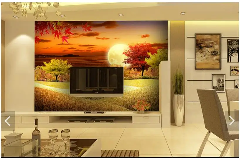 3D photo wallpaper custom 3d wall mural wallpaper Golden landscape living room TV background wall 3d living room decoration 
3D photo wallpaper custom 3d wall mural wallpaper Golden landscape living room TV background wall 3d living room decoration