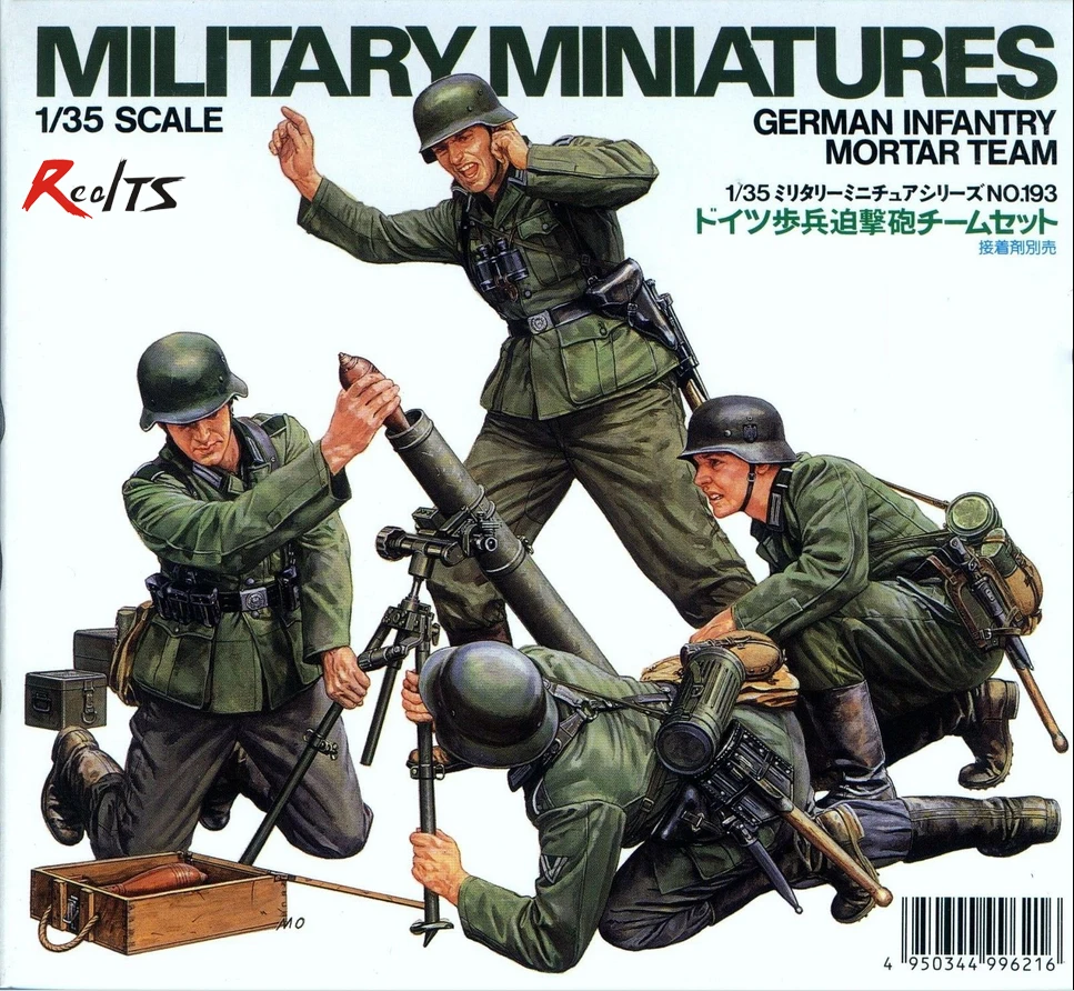Tamiya 35193 1/35 Scale Military Miniatures German Infantry Mortar Team Plastic Model Kit
Tamiya 35193 1/35 Scale Military Miniatures German Infantry Mortar Team Plastic Model Kit