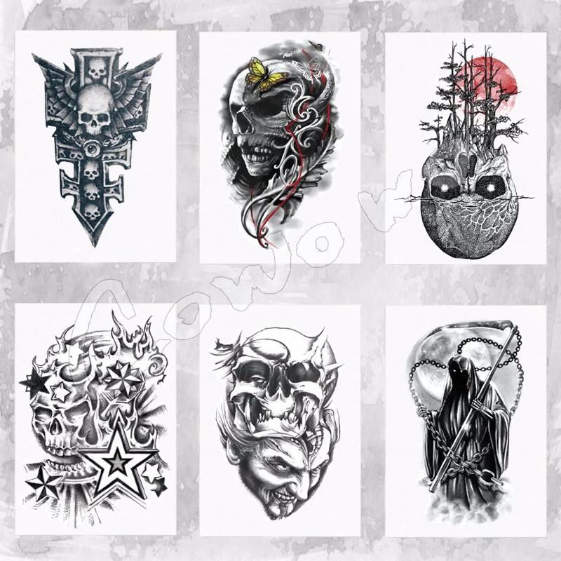 3D наклейки на тело водостойкие для временного макияжа черные|tattoo sticker|waterproof temporary