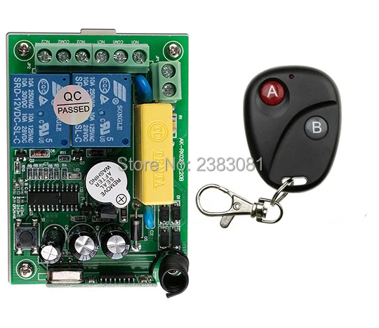 AC220V 2CH 2Channe Wireless Remote Control Switch System teleswitch Receiver + Transmitters for Appliances Gate Garage Door
AC220V 2CH 2Channe Wireless Remote Control Switch System teleswitch Receiver + Transmitters for Appliances Gate Garage Door