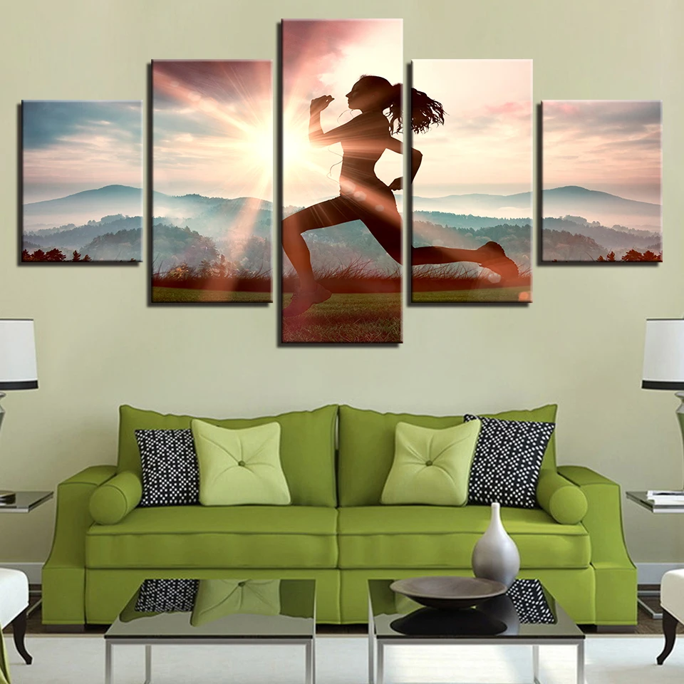 Printed HD Modern Wall Art Poster 5 Panels Sunrise Girl Running Unframed Pictures Home Decor Living Room Canvas Modular Painting
Printed HD Modern Wall Art Poster 5 Panels Sunrise Girl Running Unframed Pictures Home Decor Living Room Canvas Modular Painting