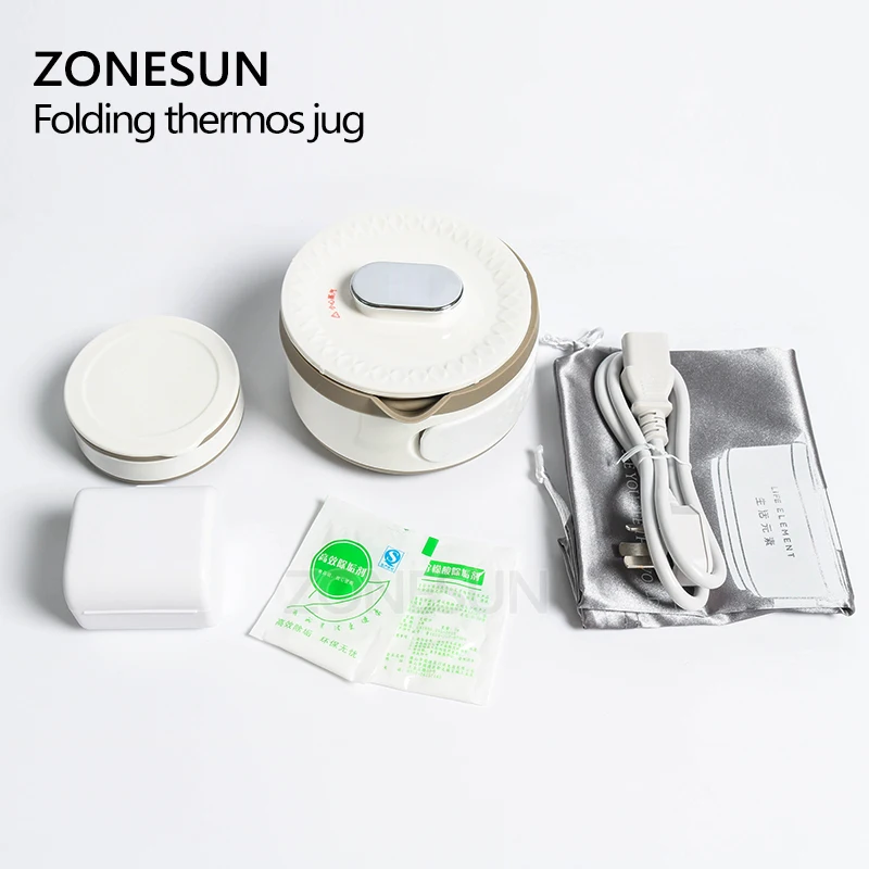 ZONESUN 0.6L Folding Electrical Water Kettle Auto Power-Off Protection Travel Mini Portable Heating Water Boiler Tea bottle
ZONESUN 0.6L Folding Electrical Water Kettle Auto Power-Off Protection Travel Mini Portable Heating Water Boiler Tea bottle