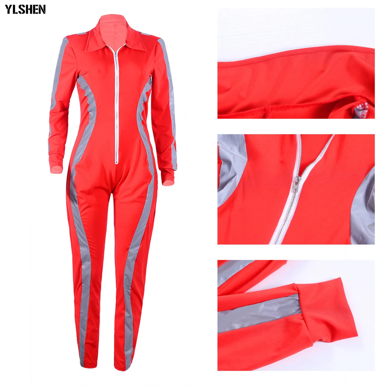 Sexy Bodycon Jumpsuit Romper Long Sleeve Bodysuit Women Zipper Jumpsuit Elegant Full Length Fluorescent Strip Night Vision Pants
Sexy Bodycon Jumpsuit Romper Long Sleeve Bodysuit Women Zipper Jumpsuit Elegant Full Length Fluorescent Strip Night Vision Pants