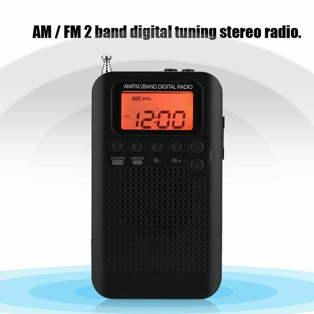 Мини Портативная карманная AM/FM двухсторонняя ЖК-телескопическая антенна