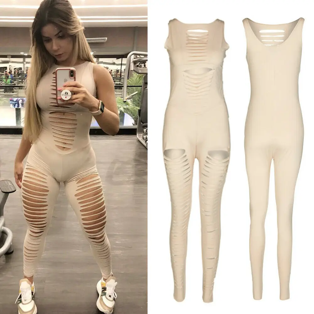 Fashion Sexy Women Bodysuit Stretch Leotard Sleeveless Hole Tops T shirt Sport Jumpsuit New
Fashion Sexy Women Bodysuit Stretch Leotard Sleeveless Hole Tops T shirt Sport Jumpsuit New