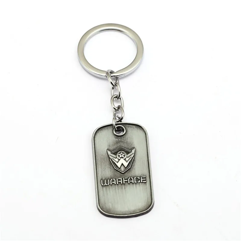 

HSIC 10pcs/lot Wholesale Game Warface KeyChains Zinc Alloy War Face Key Chain car Bag Key Holder Keyring Porte Clef Men Jewelry