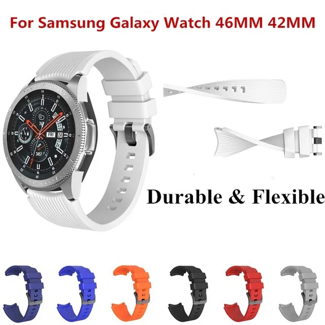 20 мм 22 силиконовый ремешок для Samsung Galaxy Watch 42 46 полосатый сменный Браслет SM R800