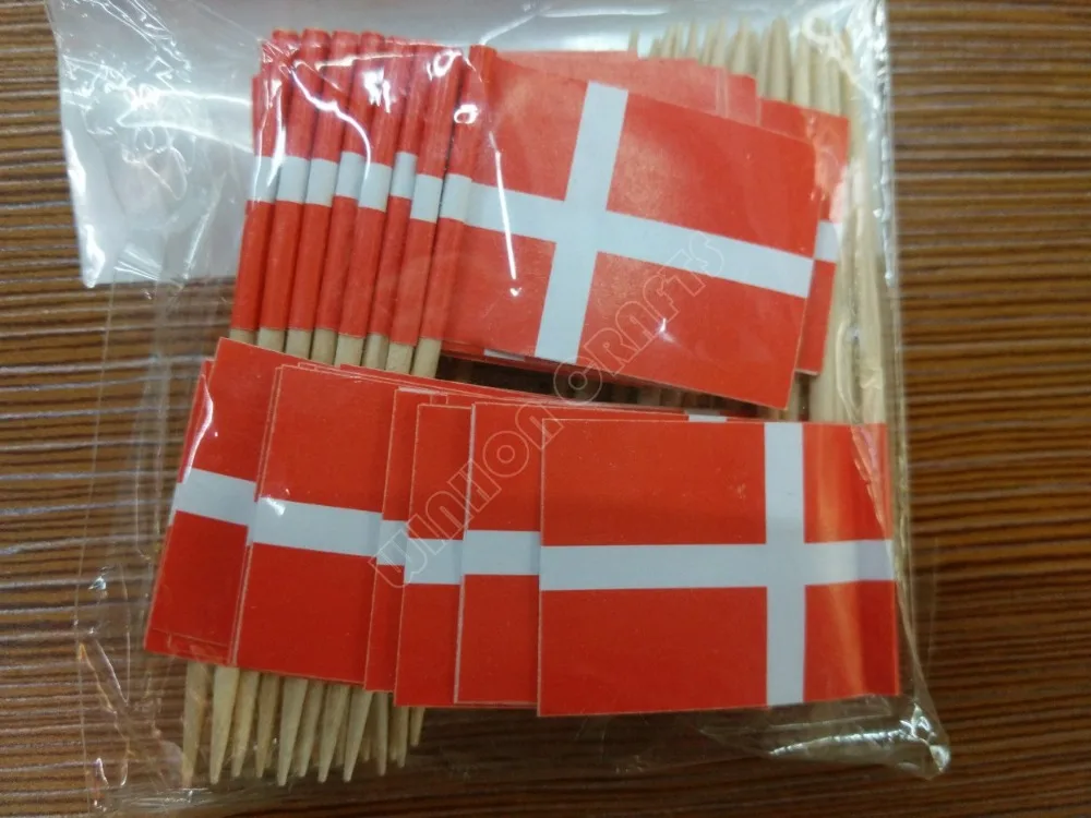 Мини Дания зубочистка флаг 50 шт бумага еда выбирает ужин торт зубочистки кекс
