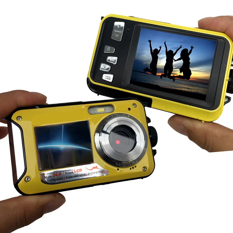 HD 1080P Waterproof Digital Camera Dual Screens (Back 2.7 inch + Front 1.8 inch) 16x Zoom Underwater Camcorder Cam
HD 1080P Waterproof Digital Camera Dual Screens (Back 2.7 inch + Front 1.8 inch) 16x Zoom Underwater Camcorder Cam