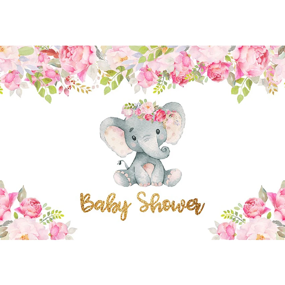 Newborn Baby Shower Elephant Girl Backdrop Printed Pink Flowers Green Leaves Customized Birthday Party Photo Booth Background
Newborn Baby Shower Elephant Girl Backdrop Printed Pink Flowers Green Leaves Customized Birthday Party Photo Booth Background