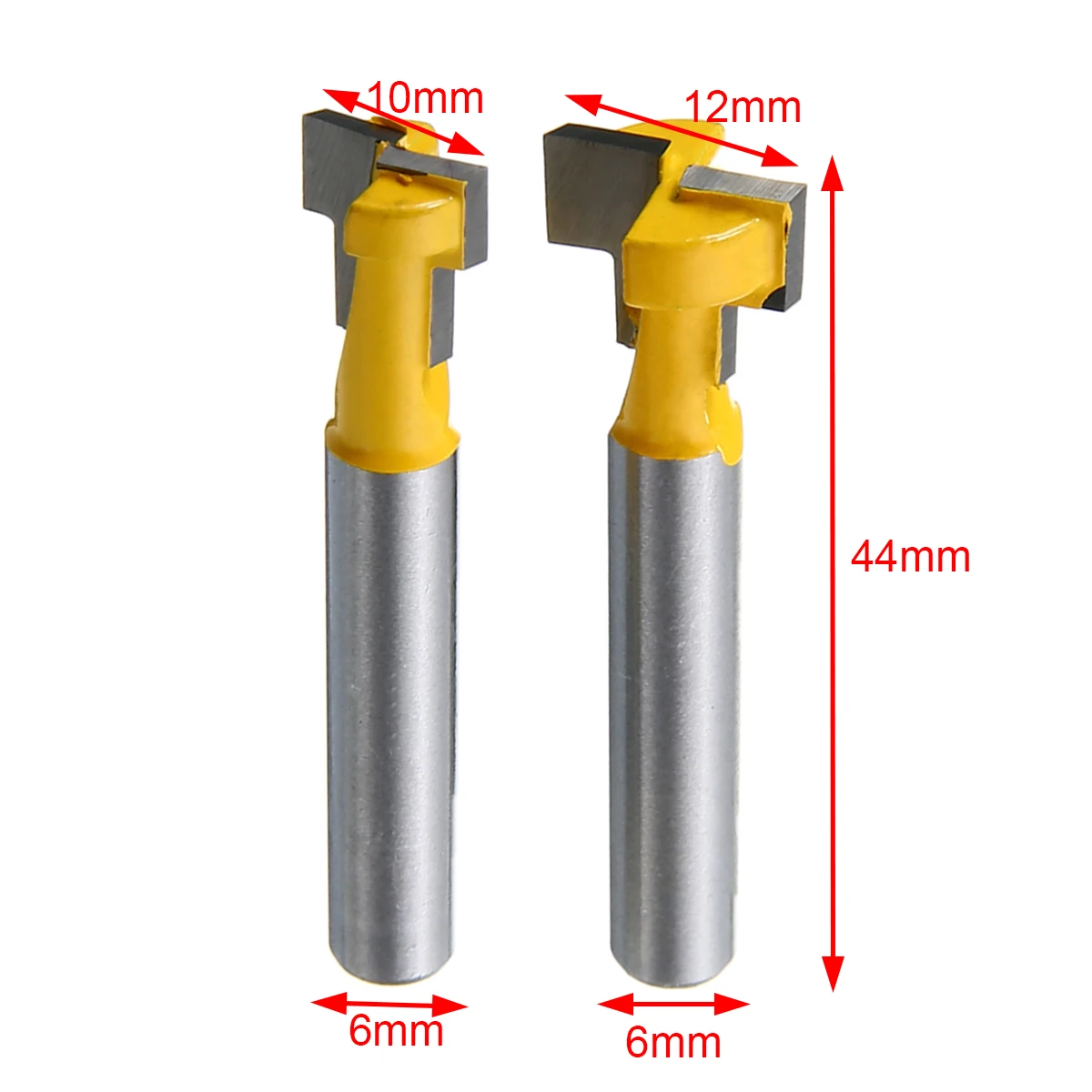 2Pcs 3/8'' & 1/2'' T-Slot Cutter Handle Router Bits 1/4'' Shank Woodworking Engraving Milling | Инструменты