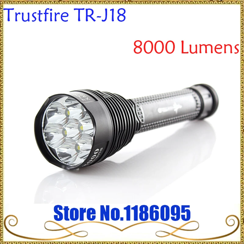 

Original Trustfire TR-J18 J18 Flashlight 8000 Lumens 7 X CREE XM-L T6 LED by 18650 or 26650 Battery Waterproof High Power Torch