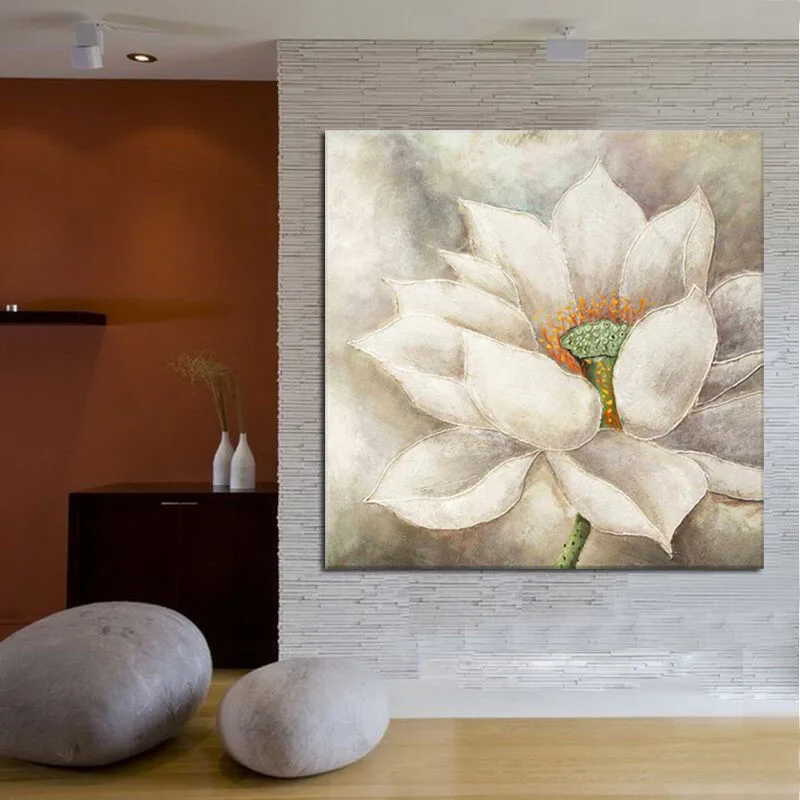 Handmade white lotus flower oil painting beautiful wall paintings for bedroom wall decoration canvas art home decor
Handmade white lotus flower oil painting beautiful wall paintings for bedroom wall decoration canvas art home decor
