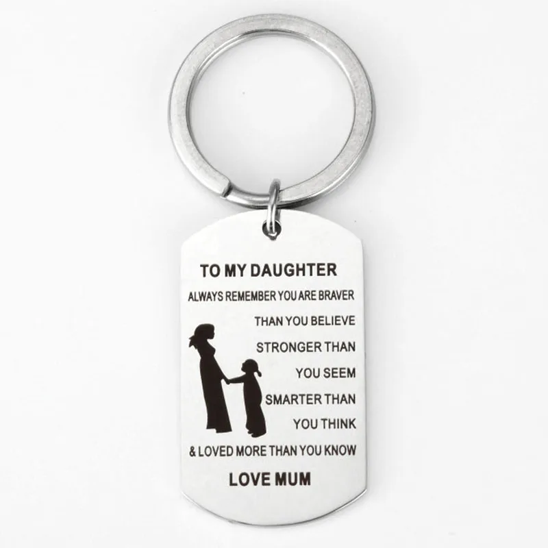 My daughter Label Stainless Steel Dog Collar Mother daughter Keyring Dog Tag keychain To my daughter gifts
My daughter Label Stainless Steel Dog Collar Mother daughter Keyring Dog Tag keychain To my daughter gifts