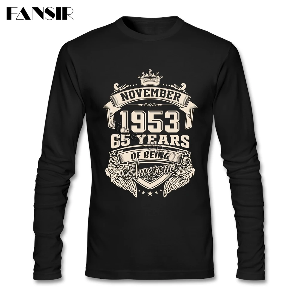 Родившиеся в ноябре 1953 65 лет удивительные футболки рубашка для мужчин оптом топы