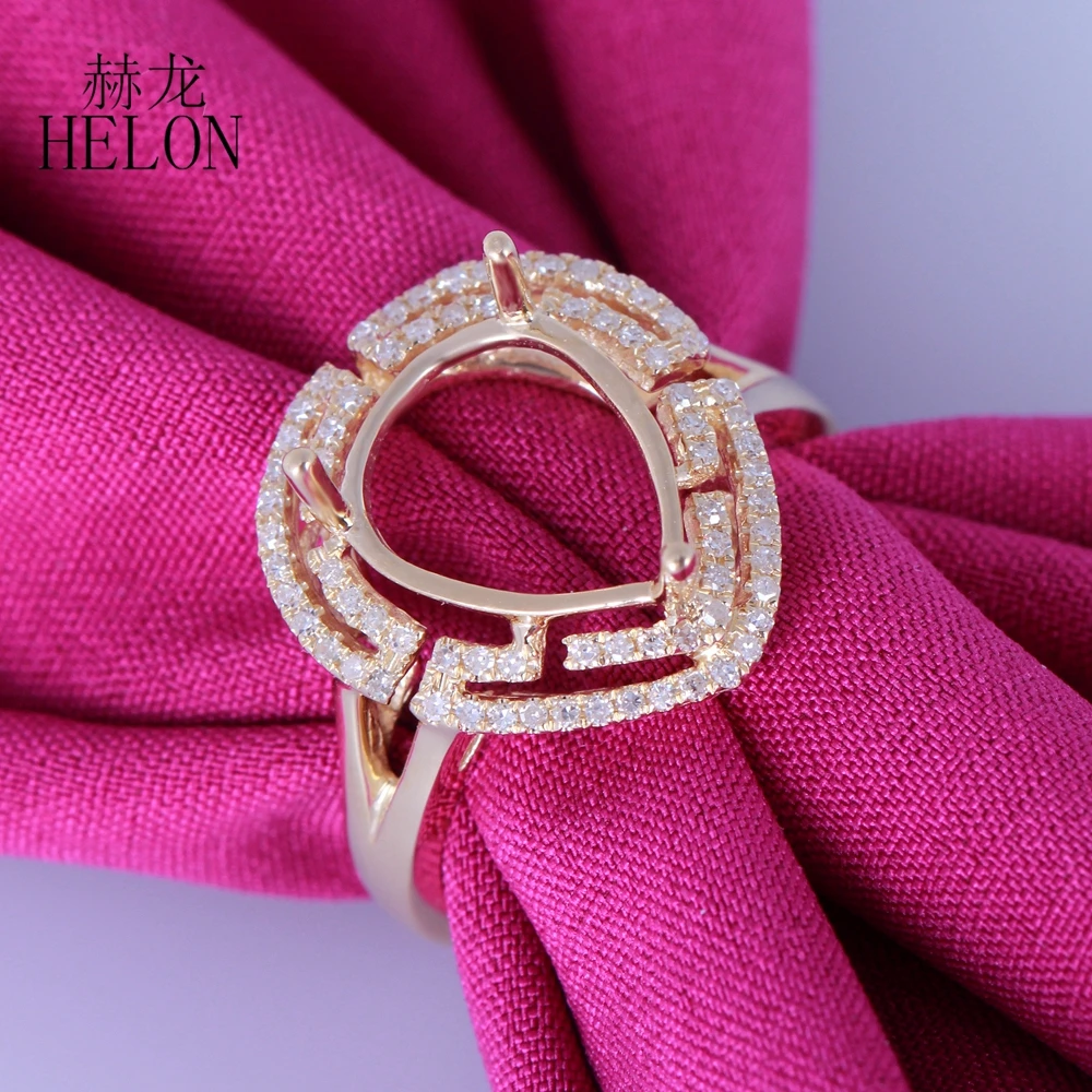 HELON Pear Cut 11x10mm Semi Mount Ring Setting Solid 14K Yellow Gold Natural Diamonds Halo Wedding Engagement Fine Jewelry Ring
HELON Pear Cut 11x10mm Semi Mount Ring Setting Solid 14K Yellow Gold Natural Diamonds Halo Wedding Engagement Fine Jewelry Ring