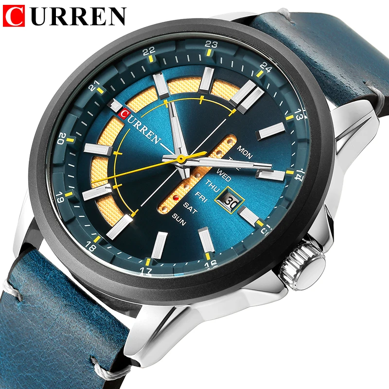 CURREN New Men Watch Fashion Creative Design Dial Quartz Wristwatch Leather Strap Watch Display Date and Week Clock reloj hombre
CURREN New Men Watch Fashion Creative Design Dial Quartz Wristwatch Leather Strap Watch Display Date and Week Clock reloj hombre