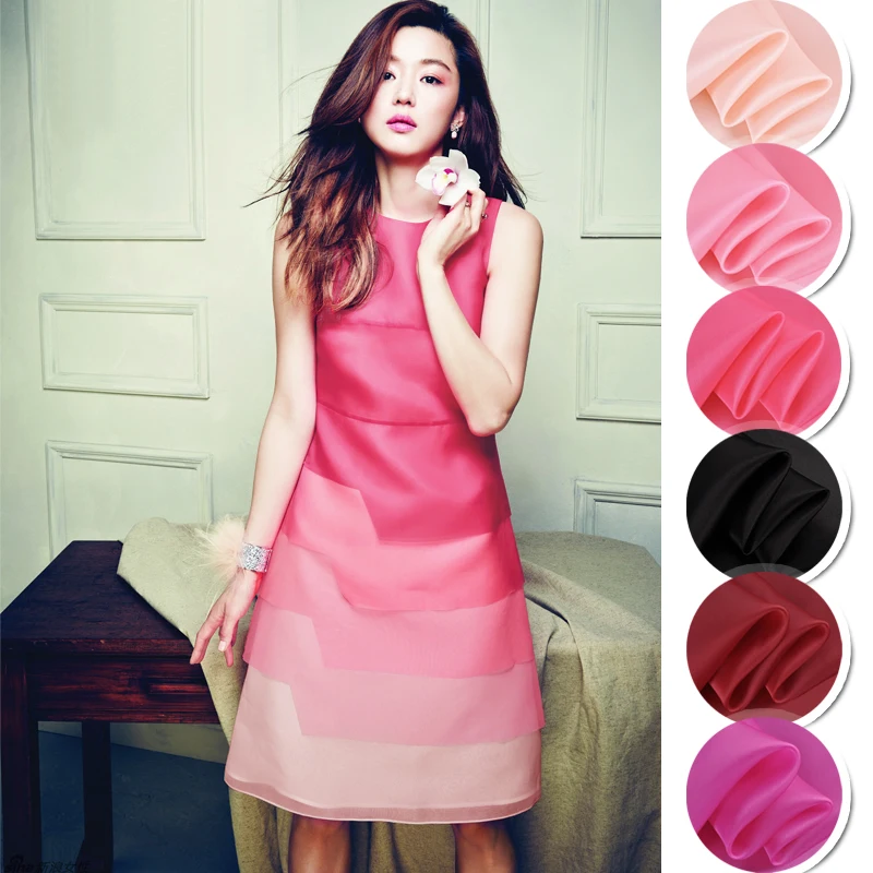 135CM Wide 12MM Pink Red Black Solid Color Silk Organza Fabric for Summer Bubble Dress Shirt Clothes JH149
135CM Wide 12MM Pink Red Black Solid Color Silk Organza Fabric for Summer Bubble Dress Shirt Clothes JH149