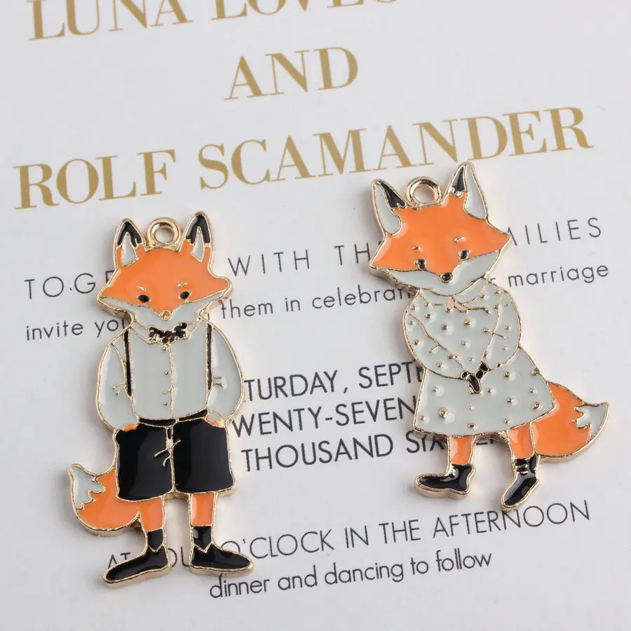 Daisies 10pcs Enamel Jewelry Accessories Animal Shape Fox Gentleman Lady Alloy Lovely Charms For Women DIY Findings
Daisies 10pcs Enamel Jewelry Accessories Animal Shape Fox Gentleman Lady Alloy Lovely Charms For Women DIY Findings