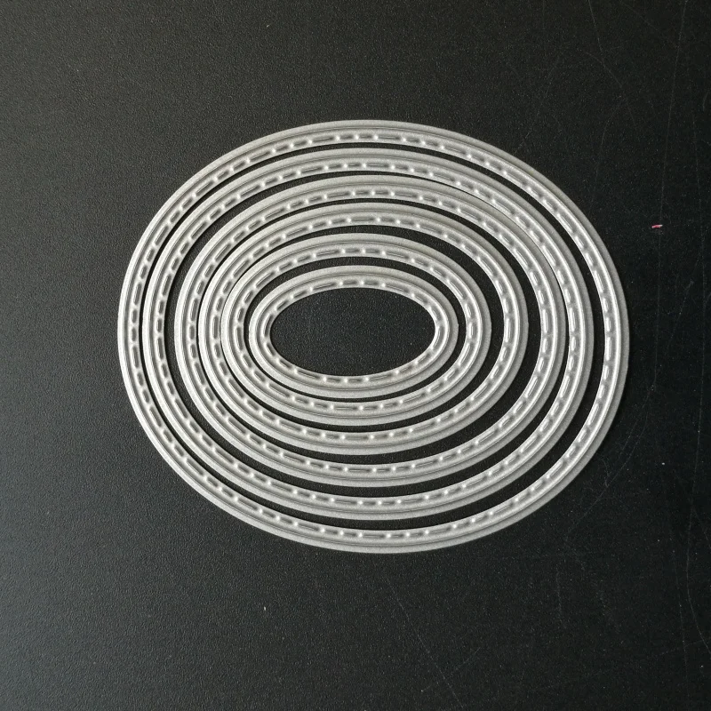 

6pcs Metal oval Cutting Dies Stencils for DIY Scrapbooking photo album Decorative Embossing DIY Paper Cards