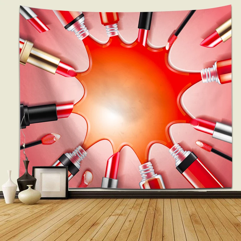 Fashion Tapestry Cosmetic and Makeup Theme Pattern with Perfume Lipstick Nail Polish Brush Modern Wall Hanging
Fashion Tapestry Cosmetic and Makeup Theme Pattern with Perfume Lipstick Nail Polish Brush Modern Wall Hanging
