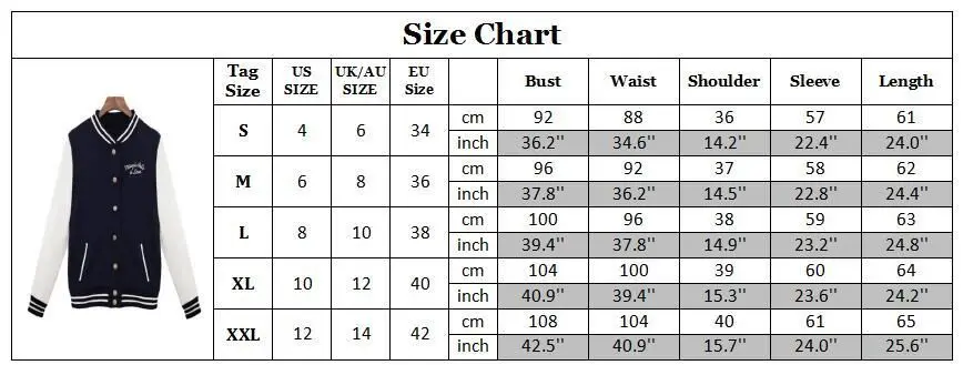 New 2019 Baseball Jacket Casacos Femininos Preppy College Jackets Bomber Jacket women Spring Winter Coats Basic Outwear XXL
New 2019 Baseball Jacket Casacos Femininos Preppy College Jackets Bomber Jacket women Spring Winter Coats Basic Outwear XXL