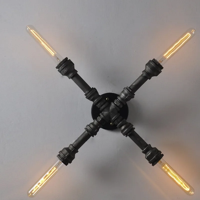 Loft Industrial 4 lights iron rust Water pipe retro wall lamp Vintage e27 sconce lights for living room bedroom restaurant bar
Loft Industrial 4 lights iron rust Water pipe retro wall lamp Vintage e27 sconce lights for living room bedroom restaurant bar