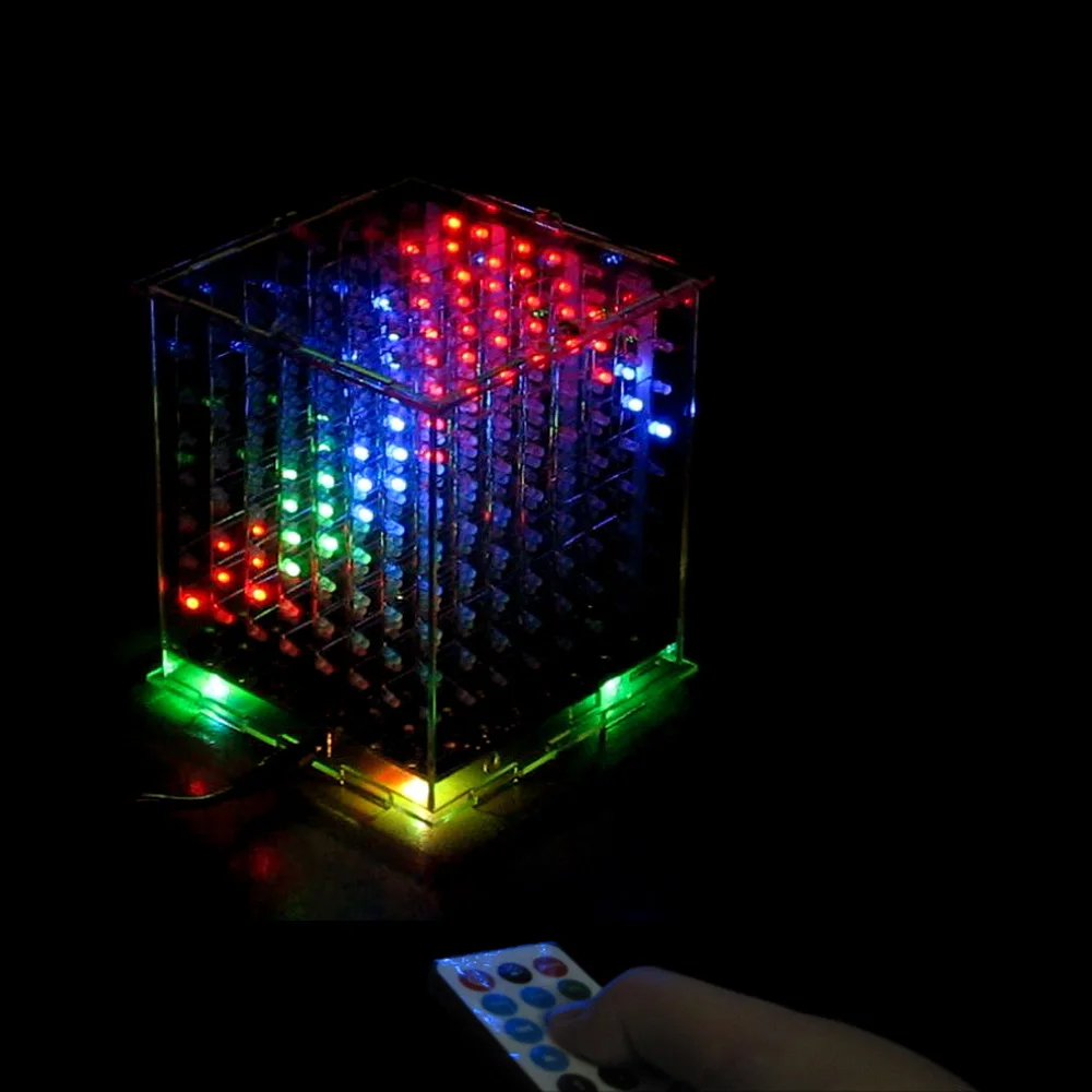 3D8 Многоцветный 8x8x8 наборы/Junior led Электронный свет cubeeds diy набор со светодиодным