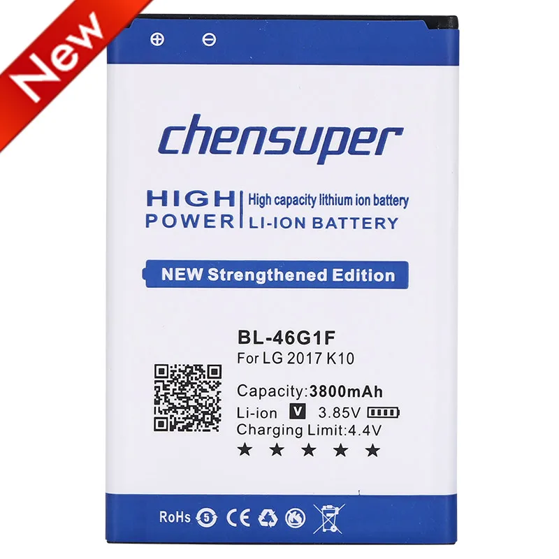 2pcs/new 3800mAh BL-46G1F Battery for LG K10 2017 K20 Plus TP260 K425 K428 K430H Mobile Phone Batteries
2pcs/new 3800mAh BL-46G1F Battery for LG K10 2017 K20 Plus TP260 K425 K428 K430H Mobile Phone Batteries