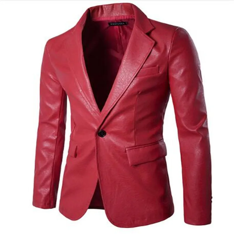 Red PU Leather Dress Blazers Men 2020 Brand New Wedding Party Mens Suit Jacket Casual Slim Motorcycle Faux Leather Suit Homme
Red PU Leather Dress Blazers Men 2020 Brand New Wedding Party Mens Suit Jacket Casual Slim Motorcycle Faux Leather Suit Homme
