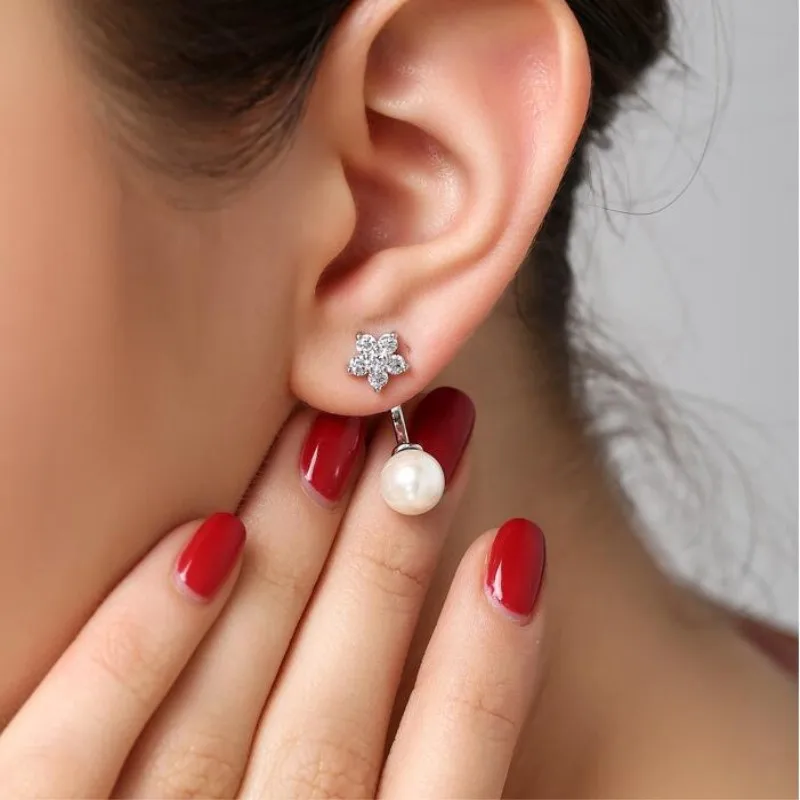 Personality Exquisite Fashion 925 Sterling Silver Jewelry Beautiful Crystal Pearl Star Flower Gift Dangle Earrings SE370
Personality Exquisite Fashion 925 Sterling Silver Jewelry Beautiful Crystal Pearl Star Flower Gift Dangle Earrings SE370