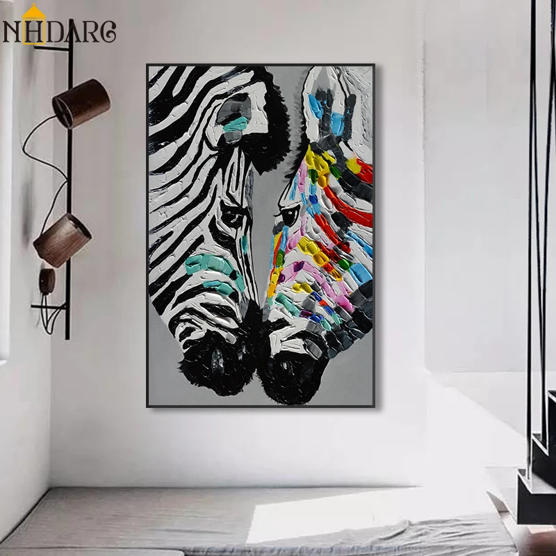 Oil Painting Texture Effect Colorful Zebra Posters and Prints Canvas Art Paintings Wall Pictures for Living Room Home Decor
Oil Painting Texture Effect Colorful Zebra Posters and Prints Canvas Art Paintings Wall Pictures for Living Room Home Decor