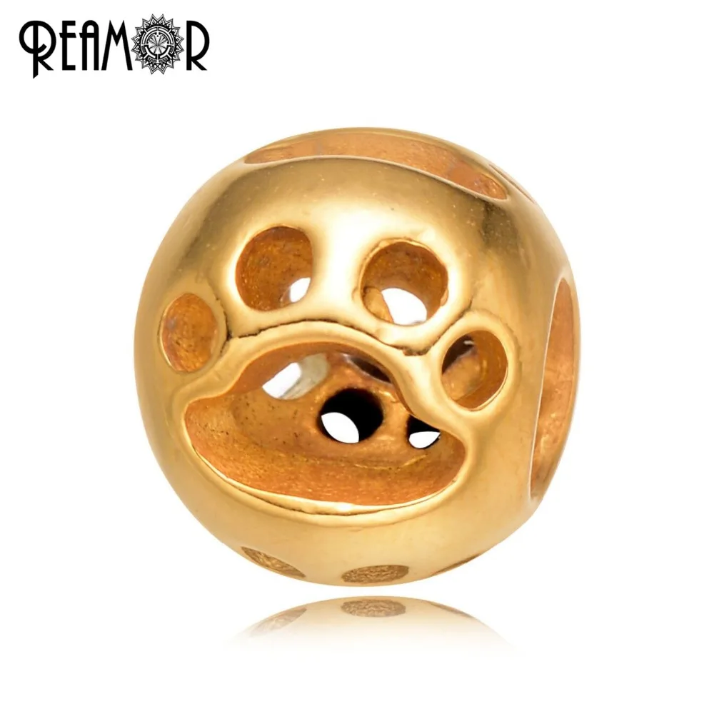 REAMOR 316l Stainless Steel Cartoon Hollow Dog Footprint European Big Hole Beads Charm For DIY Strand Bracelet Jewelry Making
REAMOR 316l Stainless Steel Cartoon Hollow Dog Footprint European Big Hole Beads Charm For DIY Strand Bracelet Jewelry Making