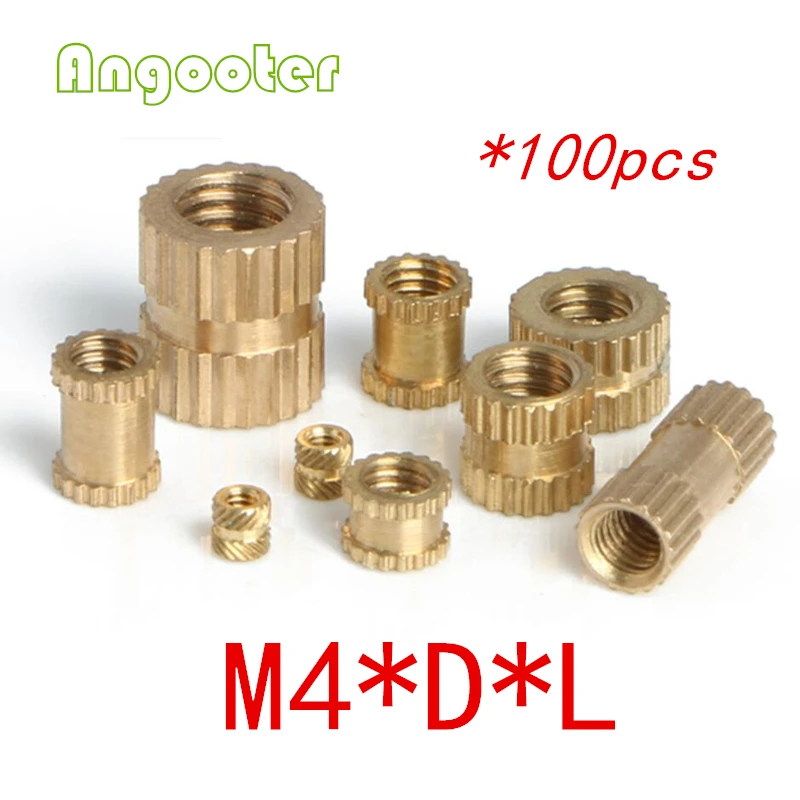 100pcs M4 Through thread brass insert nut/Brass insert nut/knurled thumb nut/knurled nuts for injection moulding/
100pcs M4 Through thread brass insert nut/Brass insert nut/knurled thumb nut/knurled nuts for injection moulding/