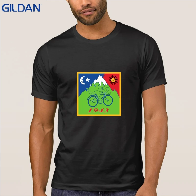 Hofmann's Biker Ride Lsd Blotter Art Psychedelic T Shirt Мужская футболка с буквами однотонная