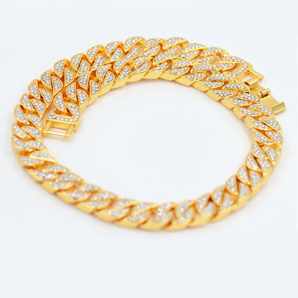 Hip Hop Miami Curb Cuban Chain Necklace 13mm 18inch Golden Iced Out Paved Rhinestones CZ Bling Rapper Necklaces Men Jewelry
Hip Hop Miami Curb Cuban Chain Necklace 13mm 18inch Golden Iced Out Paved Rhinestones CZ Bling Rapper Necklaces Men Jewelry