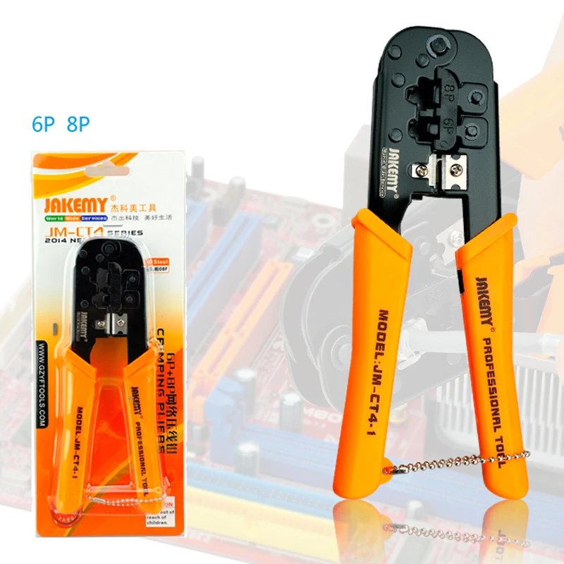 

JAKEMY Electrician Crimping Tool 6P 8P Crimping Pliers Wire Stripper Stripping Wire Cable Cutter Cutting Tools